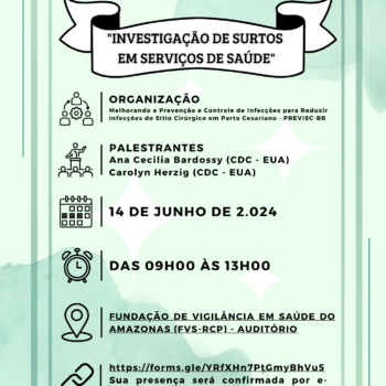 Convite – Treinamento – Investigação de surtos em serviços de saúde – Manaus