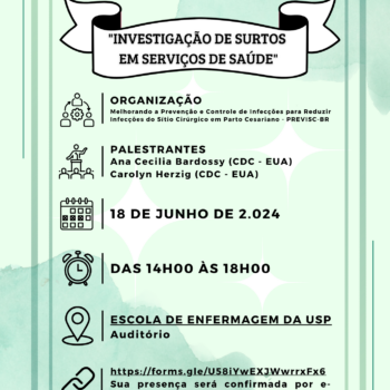 Convite – Treinamento – Investigação de surtos em serviços de saúde – São Paulo