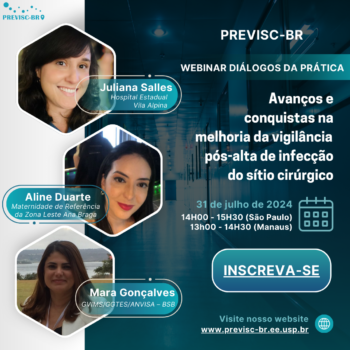 7º Webinário – Diálogos da Prática – PREVISC-BR – Avanços e conquistas na melhoria da vigilância pós-alta de infecção do sítio cirúrgico